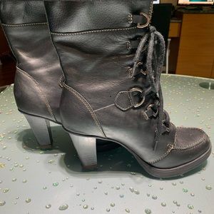Report Black Leather High Heel Boots Size 9